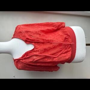 Express Coral Floral Print Top with Drawstring Detail size small